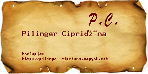 Pilinger Cipriána névjegykártya